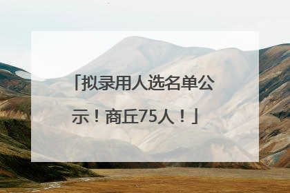 拟录用人选名单公示！商丘75人！